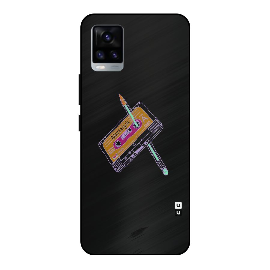 Casette Nostalgia Metal Back Case for Vivo V20 2021