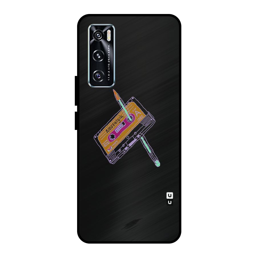 Casette Nostalgia Metal Back Case for Vivo V20 SE