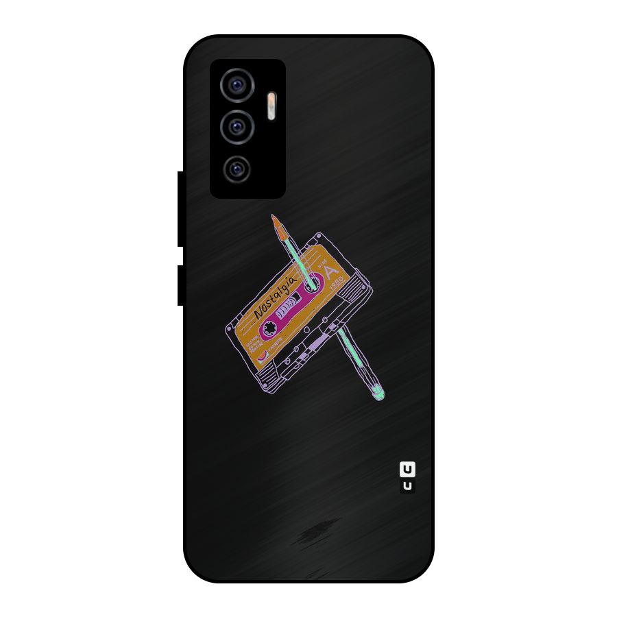 Casette Nostalgia Metal Back Case for Vivo V23e