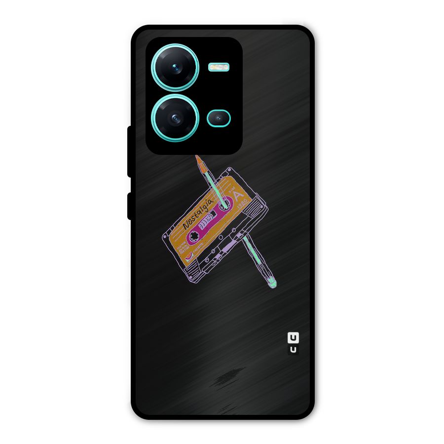 Casette Nostalgia Metal Back Case for Vivo V25