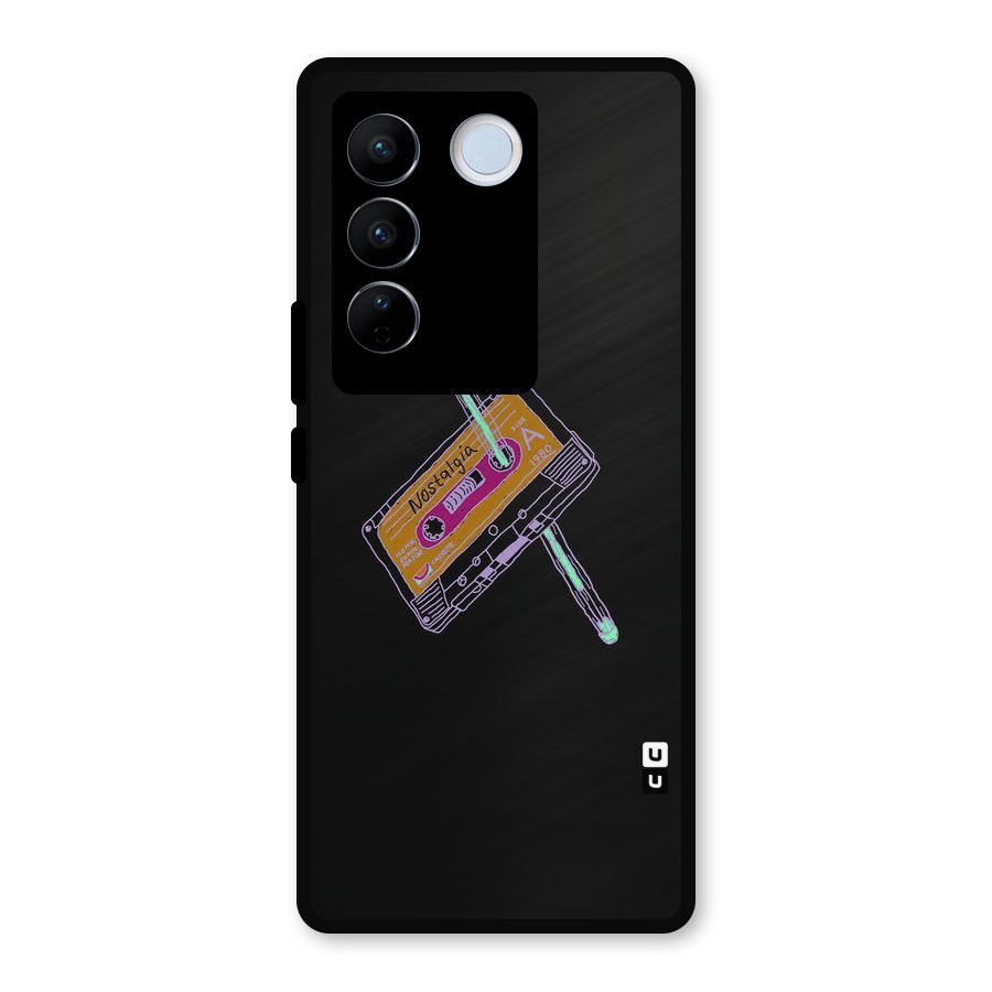 Casette Nostalgia Metal Back Case for Vivo V27