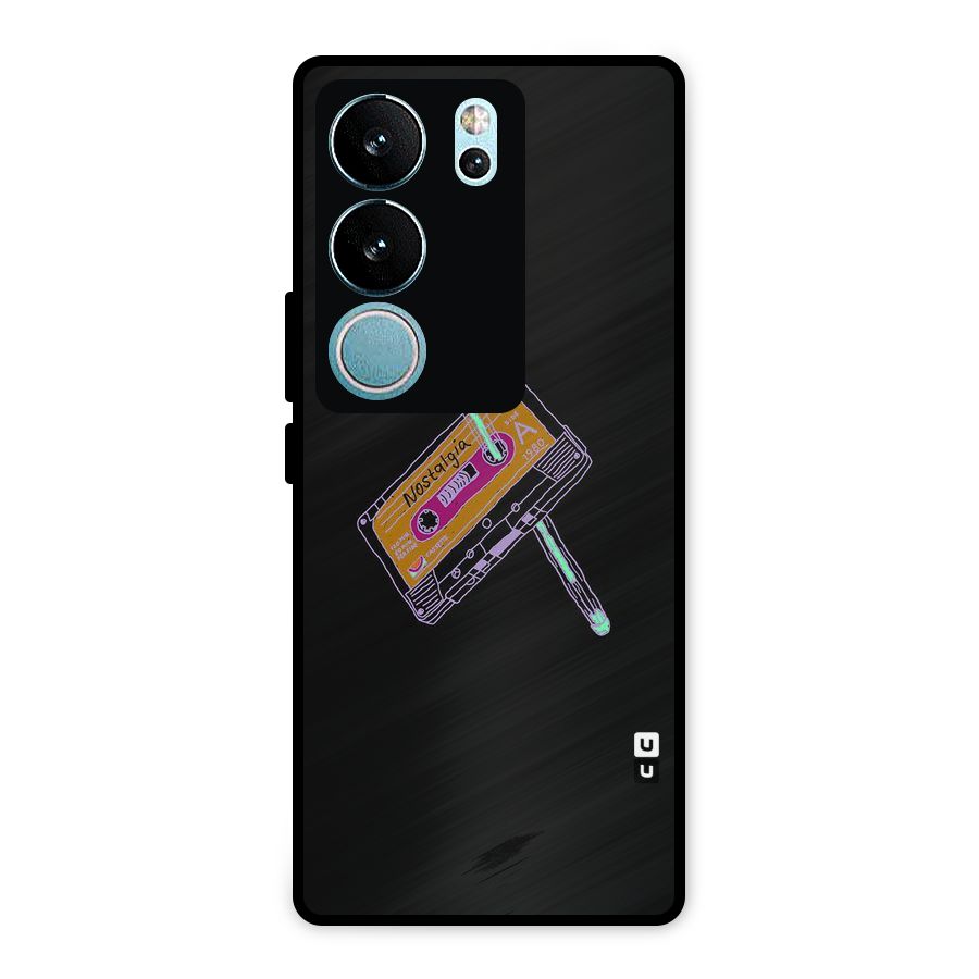 Casette Nostalgia Metal Back Case for Vivo V29 Pro