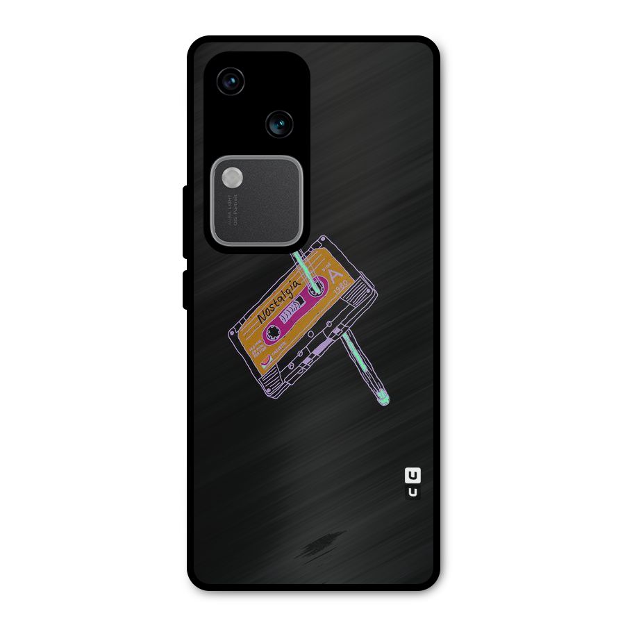 Casette Nostalgia Metal Back Case for Vivo V30 Pro