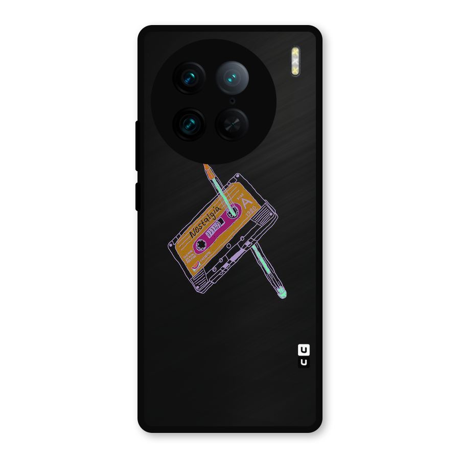 Casette Nostalgia Metal Back Case for Vivo X90 Pro