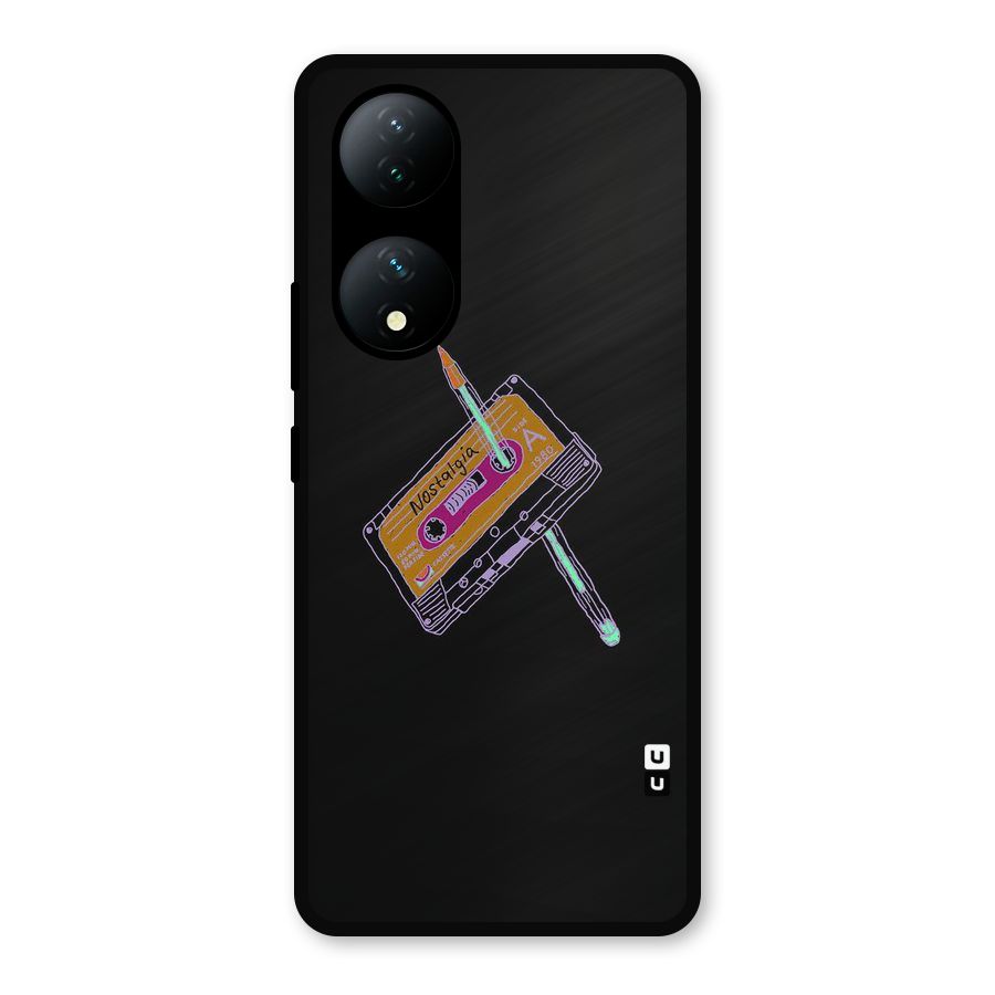 Casette Nostalgia Metal Back Case for Vivo Y100a