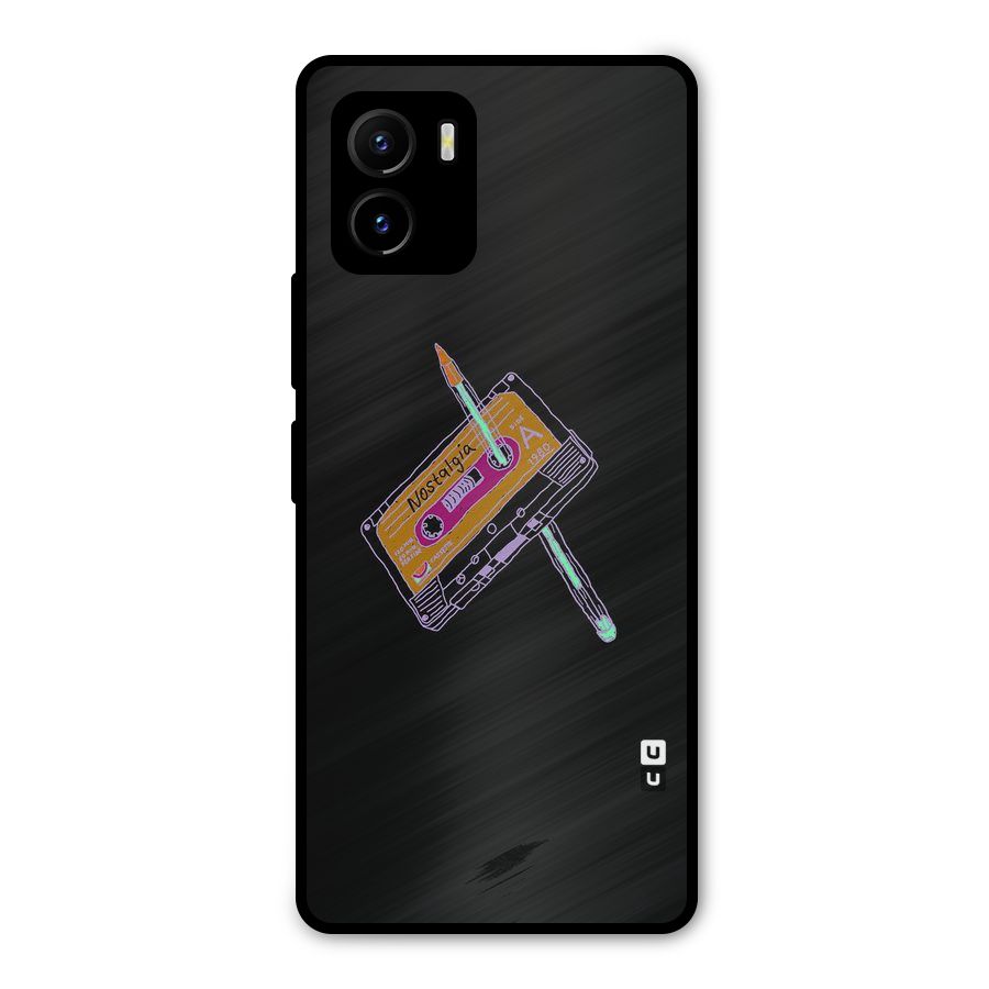 Casette Nostalgia Metal Back Case for Vivo Y15s
