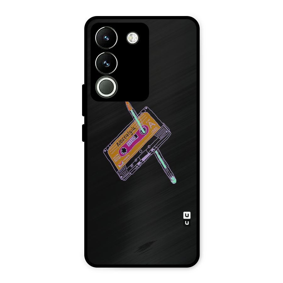 Casette Nostalgia Metal Back Case for Vivo Y200