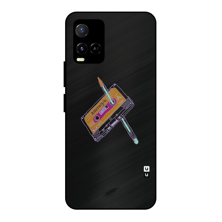 Casette Nostalgia Metal Back Case for Vivo Y21