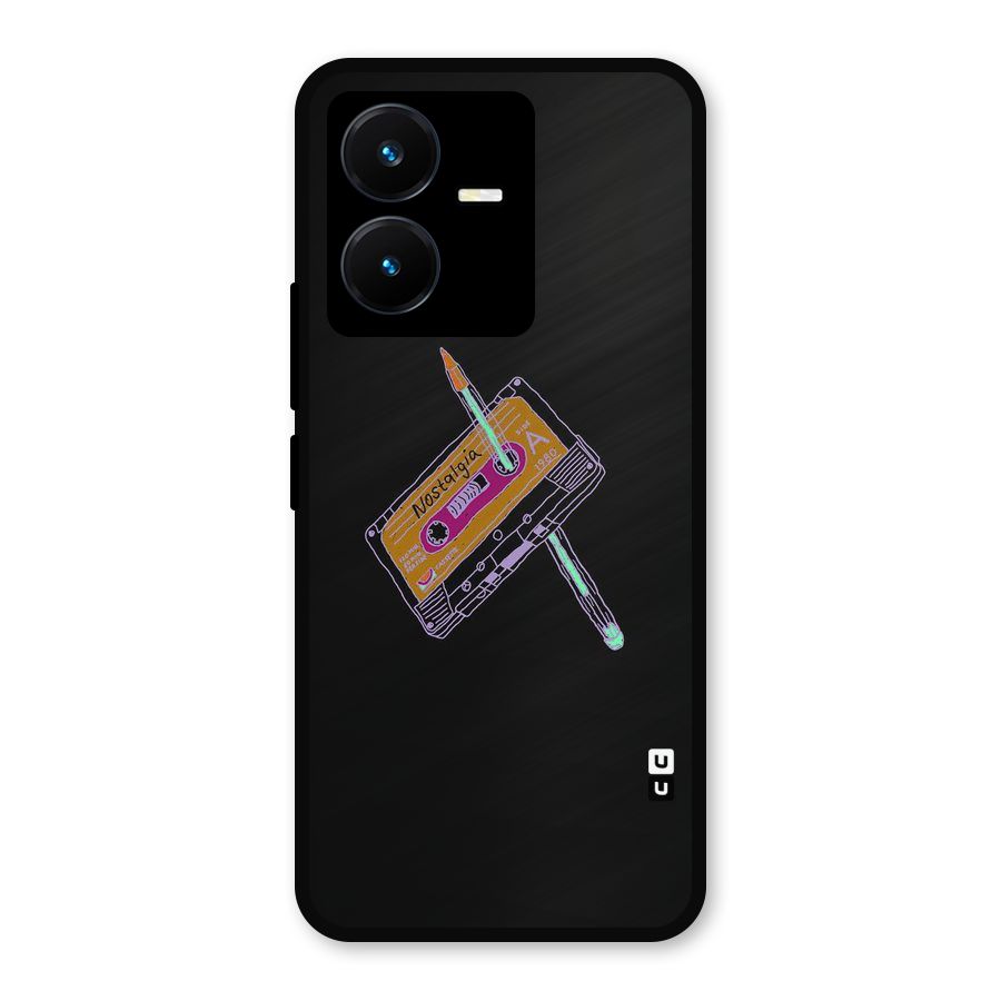 Casette Nostalgia Metal Back Case for Vivo Y22
