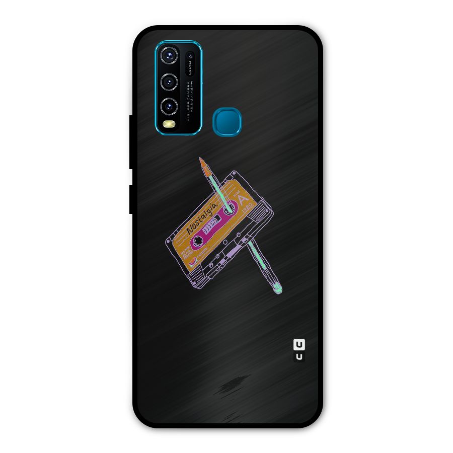 Casette Nostalgia Metal Back Case for Vivo Y30