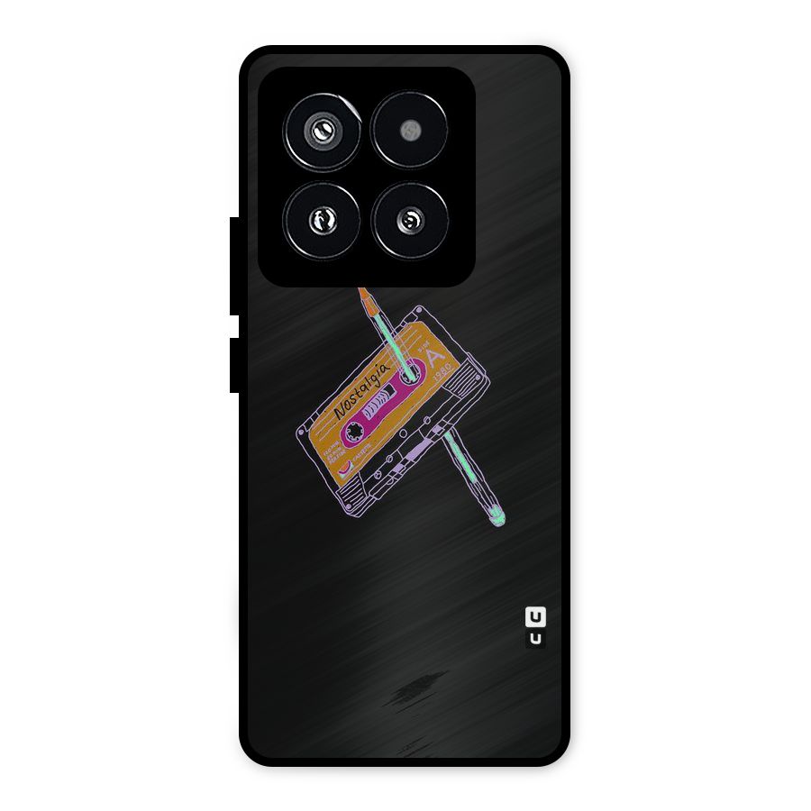 Casette Nostalgia Metal Back Case for Xiaomi 14 Pro