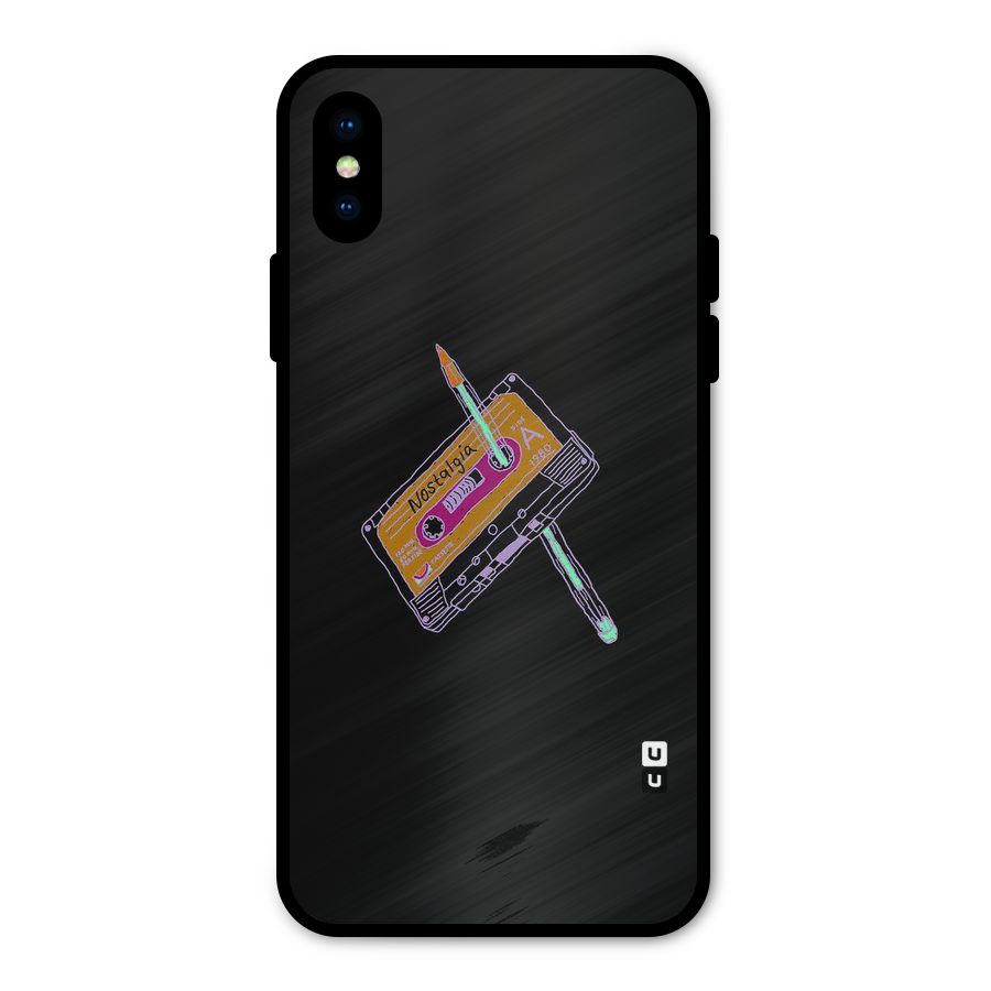 Casette Nostalgia Metal Back Case for iPhone XS