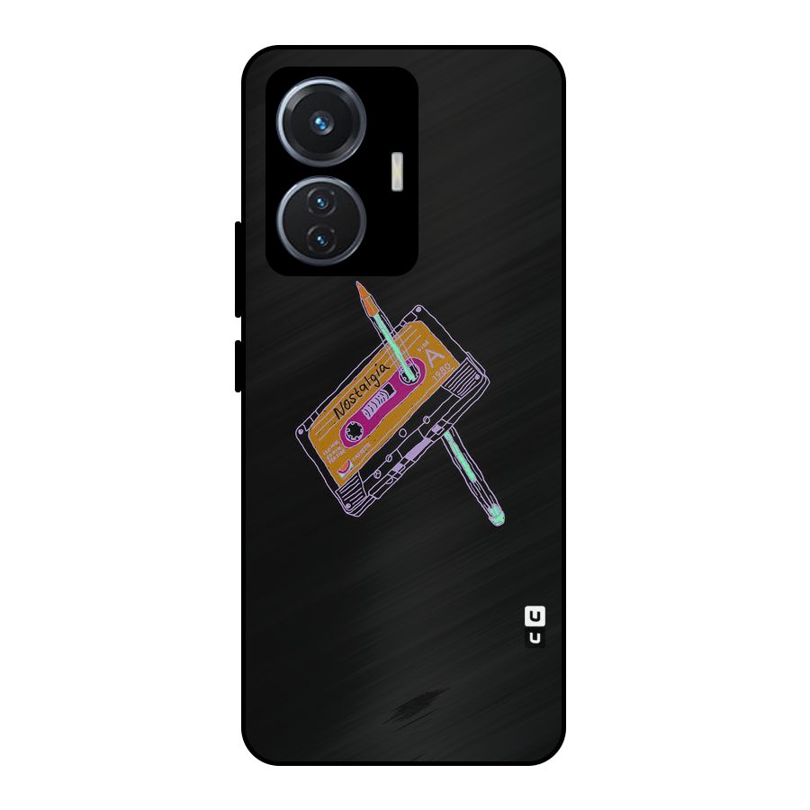 Casette Nostalgia Metal Back Case for iQOO Z6 44W