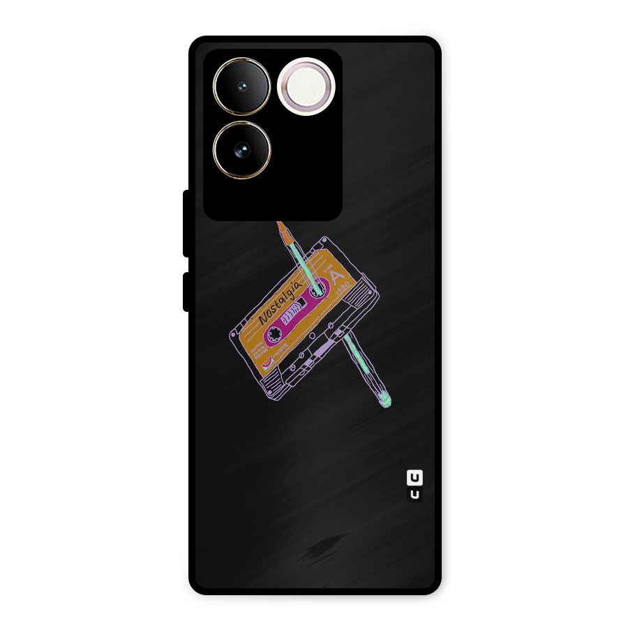 Casette Nostalgia Metal Back Case for iQOO Z7 Pro