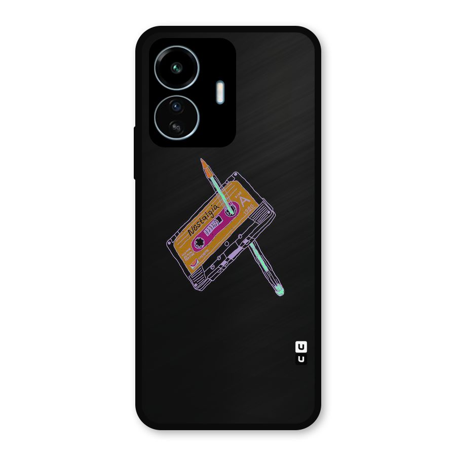 Casette Nostalgia Metal Back Case for vivo iQOO Z6 Lite 5G