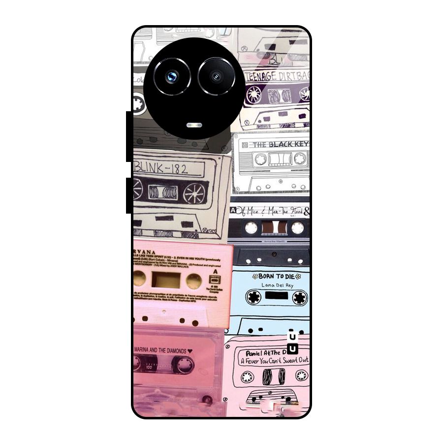 Casette Rolling Glass Back Case for Realme 11X
