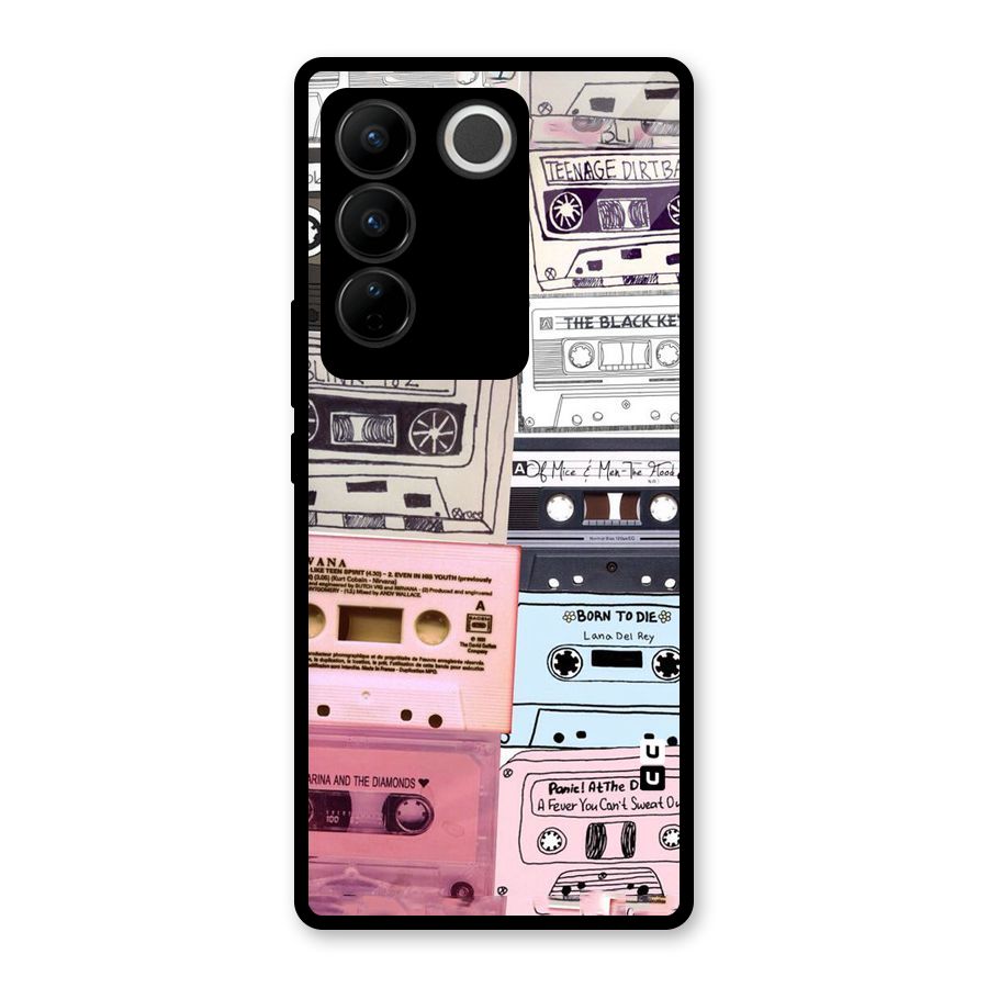 Casette Rolling Glass Back Case for Vivo V27