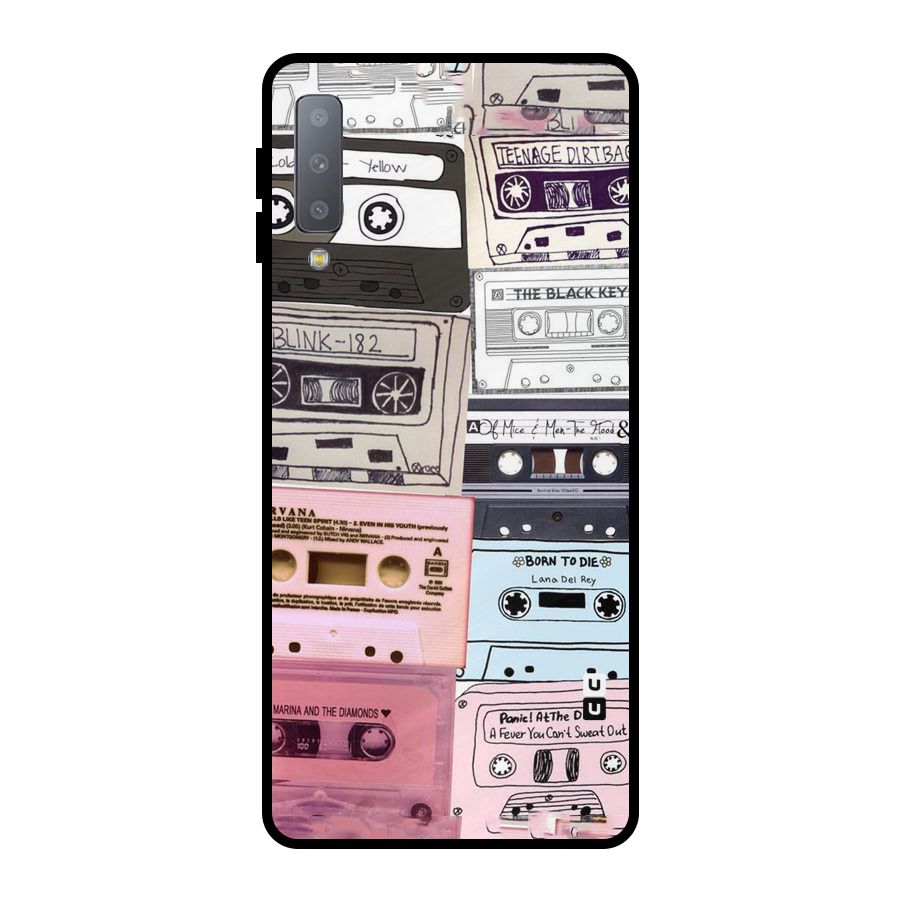 Casette Rolling Metal Back Case for Galaxy A7 (2018)
