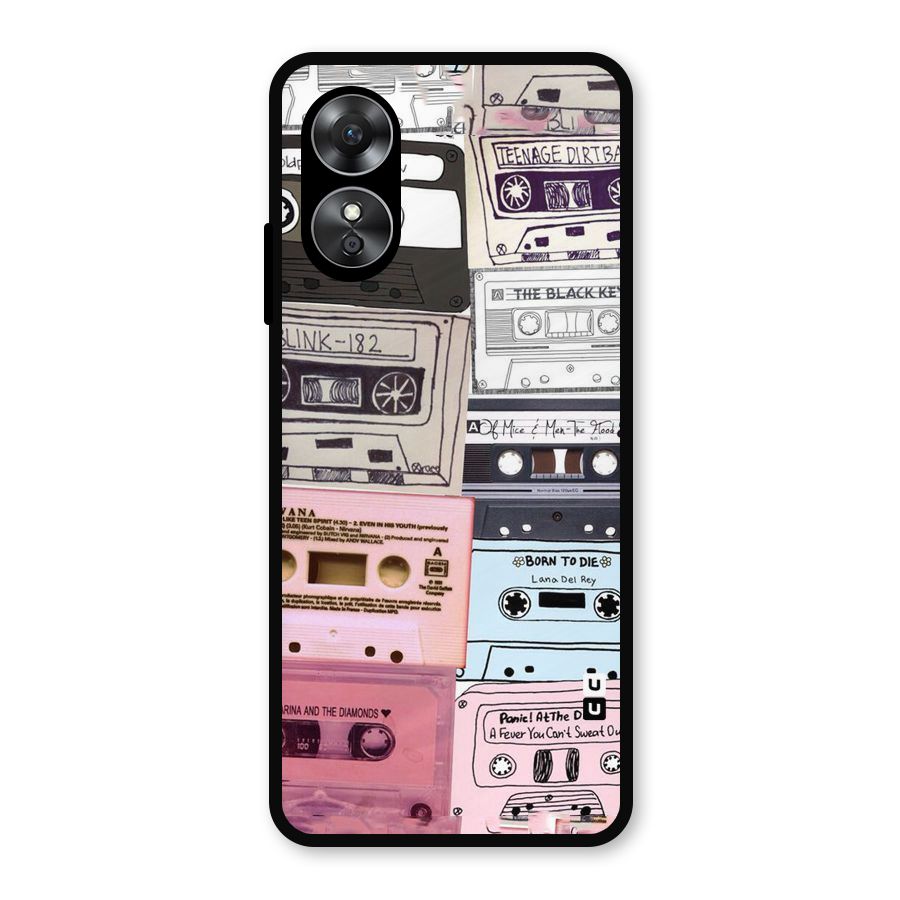Casette Rolling Metal Back Case for Oppo A17
