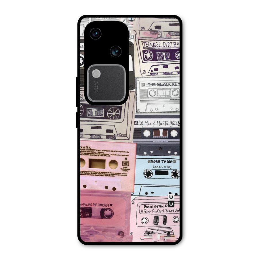 Casette Rolling Metal Back Case for Vivo V30 Pro
