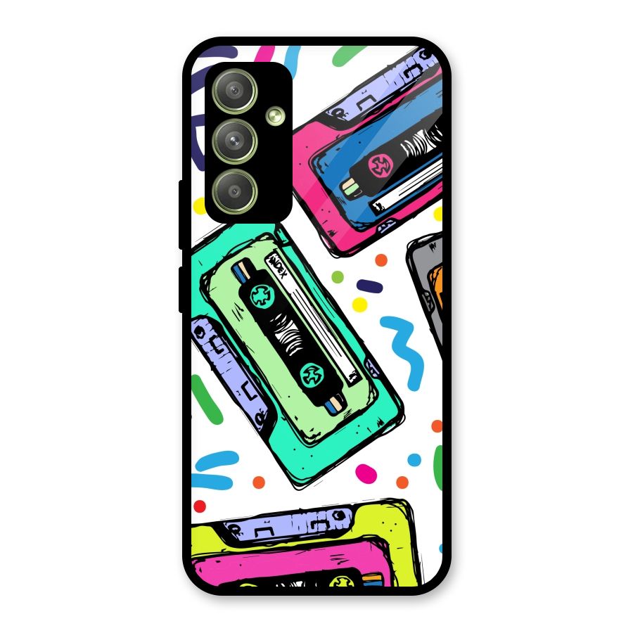 Cassette Pattern Glass Back Case for Galaxy A54