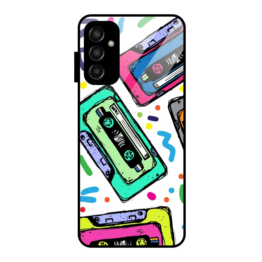 Cassette Pattern Glass Back Case for Galaxy F13