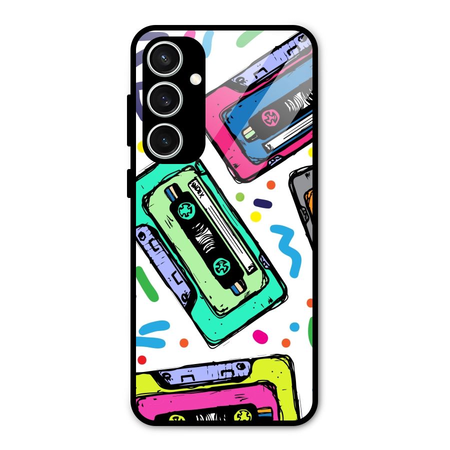 Cassette Pattern Glass Back Case for Galaxy S23 FE