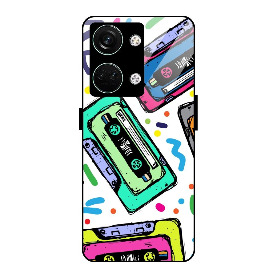 Cassette Pattern Glass Back Case for Oneplus Nord 3