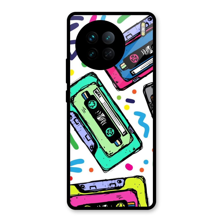 Cassette Pattern Glass Back Case for Vivo X90