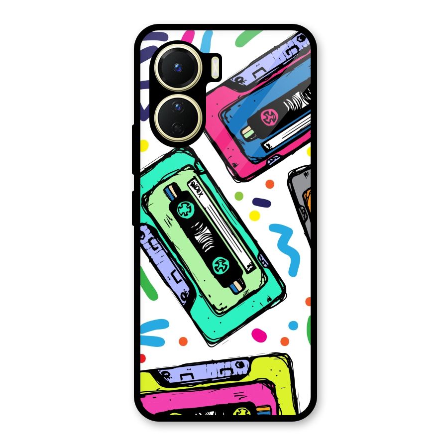 Cassette Pattern Glass Back Case for Vivo Y56