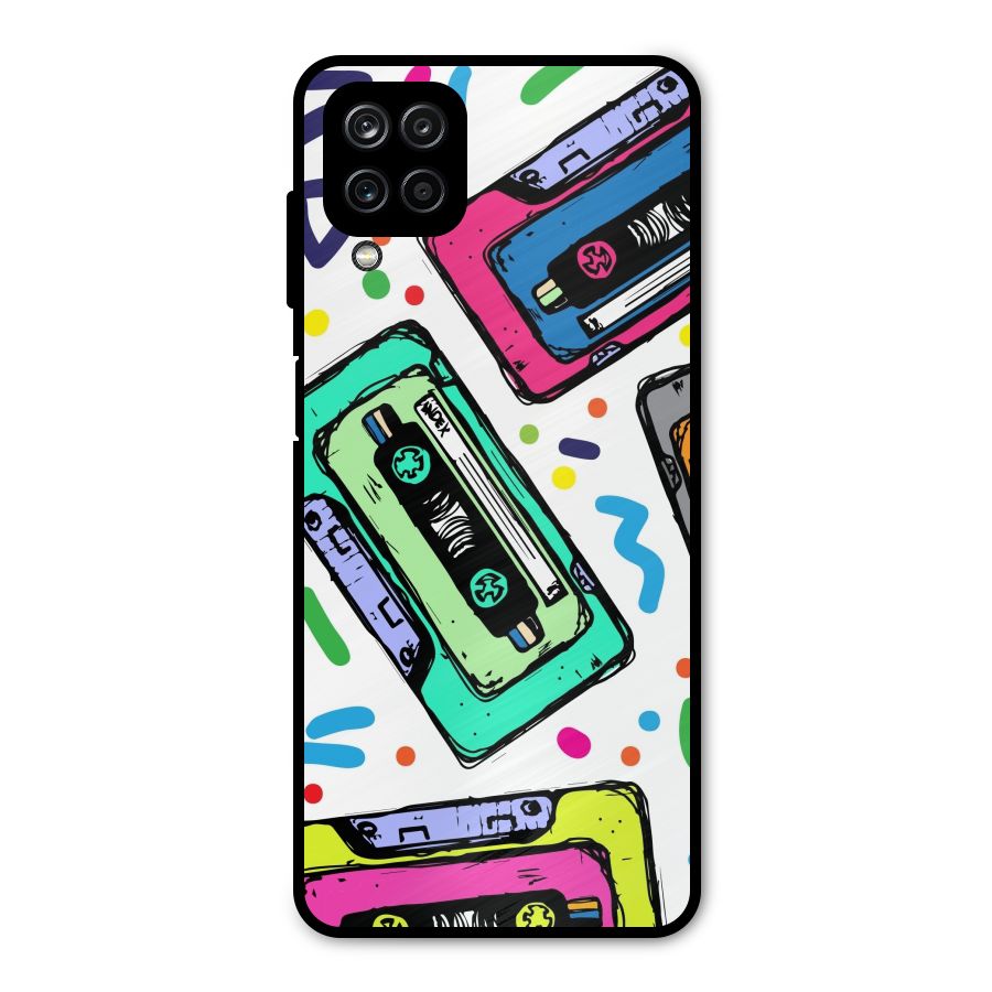 Cassette Pattern Metal Back Case for Galaxy A12