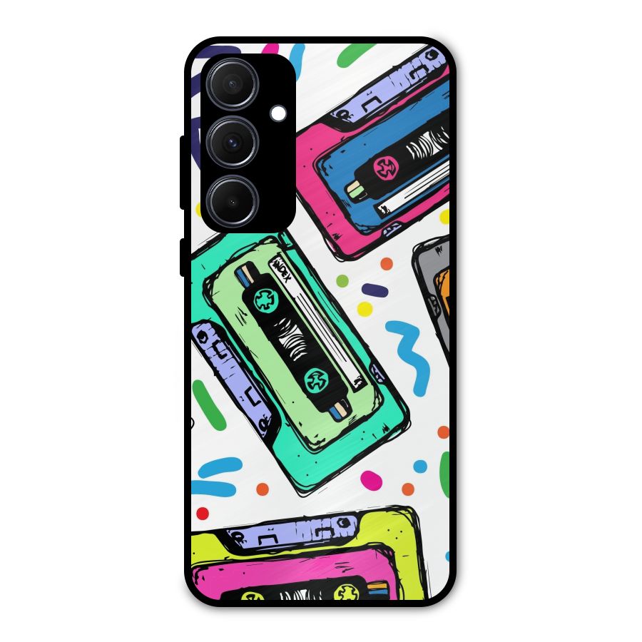 Cassette Pattern Metal Back Case for Galaxy A35