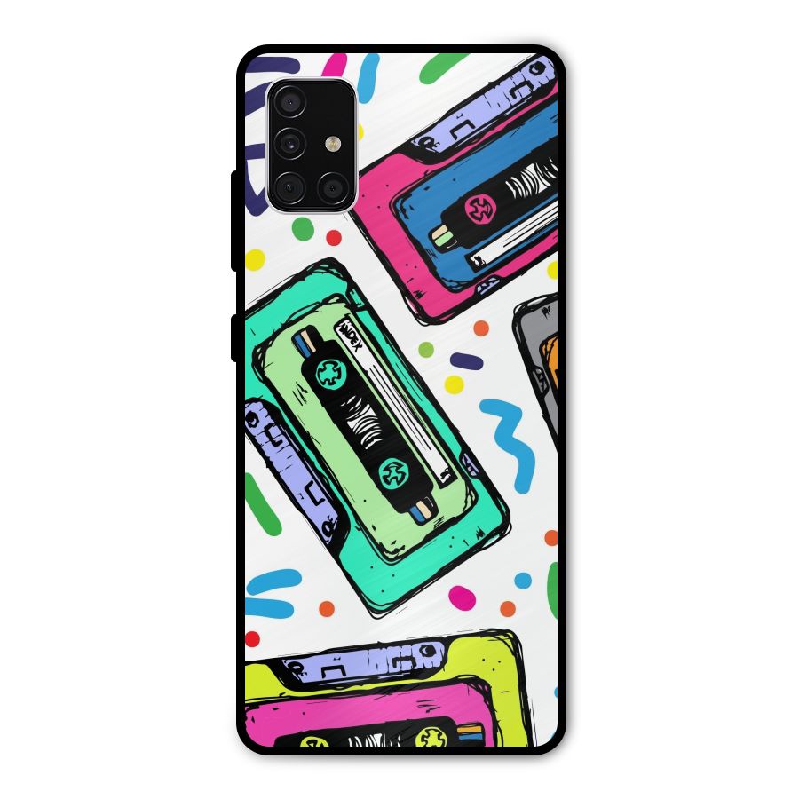 Cassette Pattern Metal Back Case for Galaxy A51