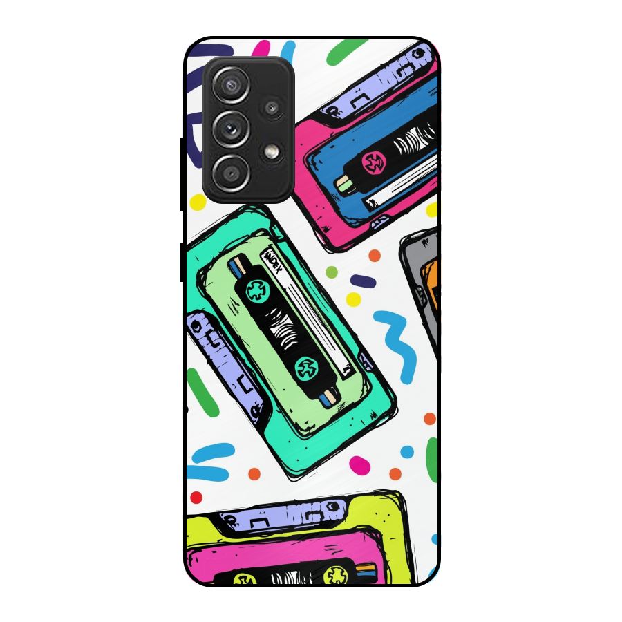 Cassette Pattern Metal Back Case for Galaxy A52s 5G