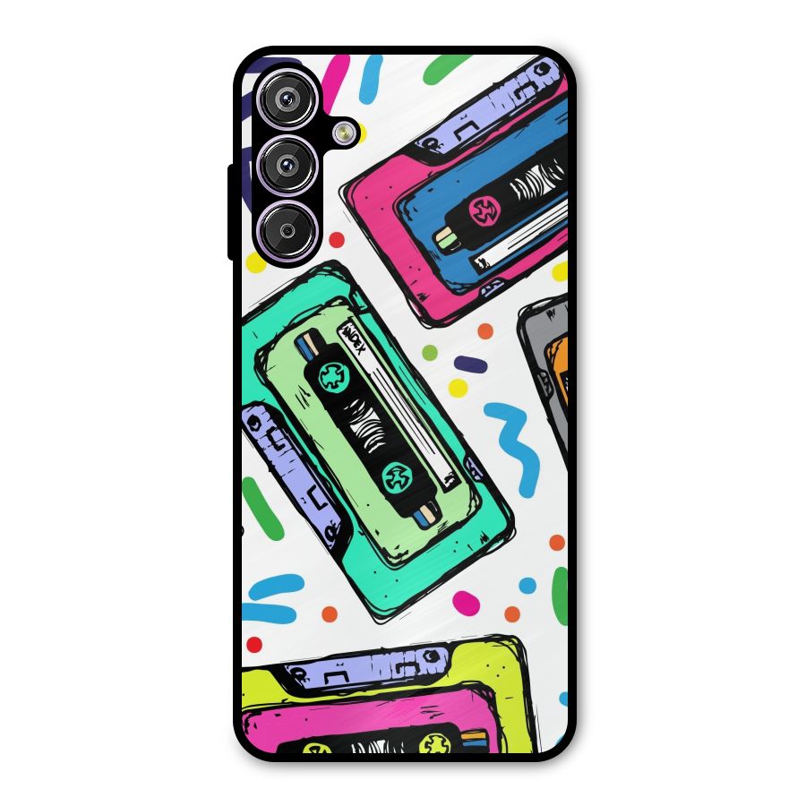 Cassette Pattern Metal Back Case for Galaxy M15