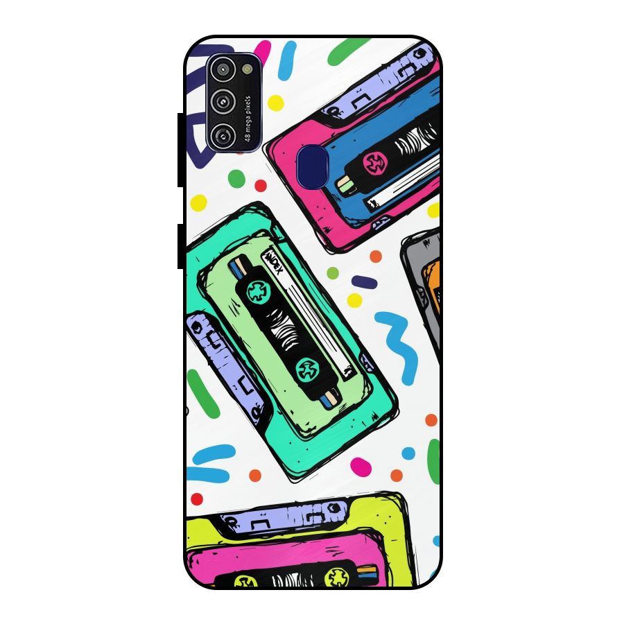 Cassette Pattern Metal Back Case for Galaxy M21