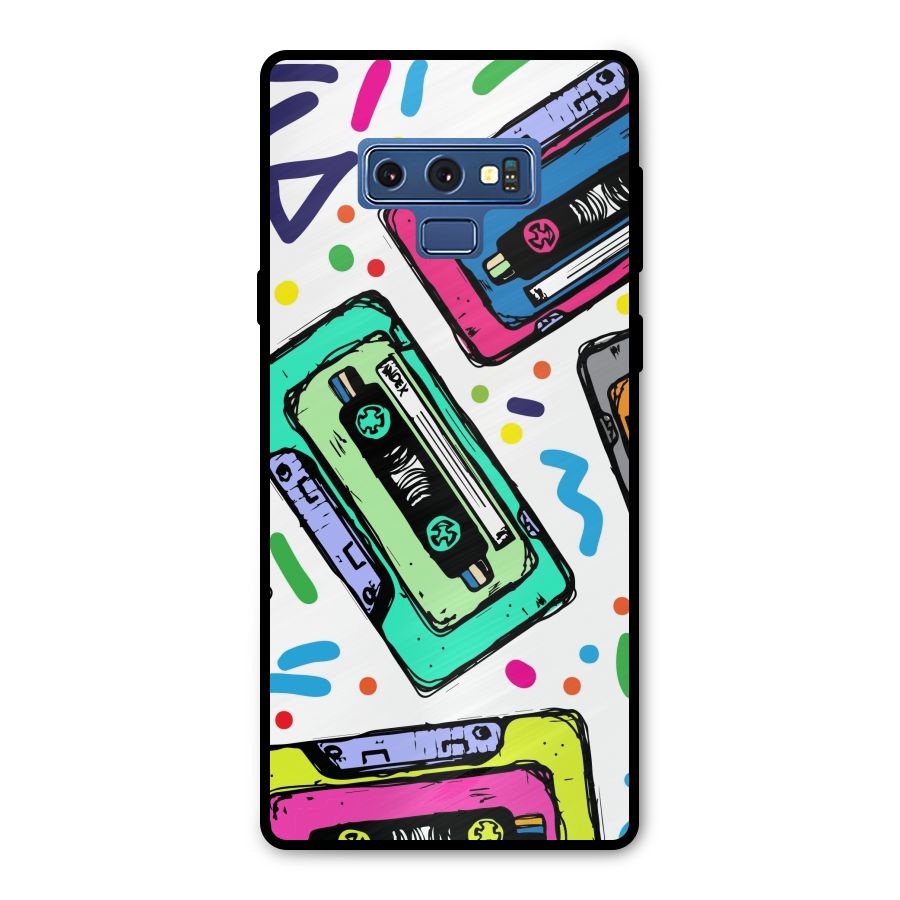 Cassette Pattern Metal Back Case for Galaxy Note 9