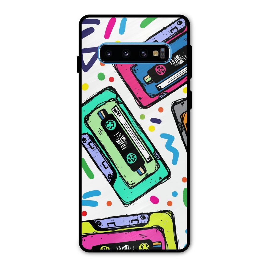 Cassette Pattern Metal Back Case for Galaxy S10