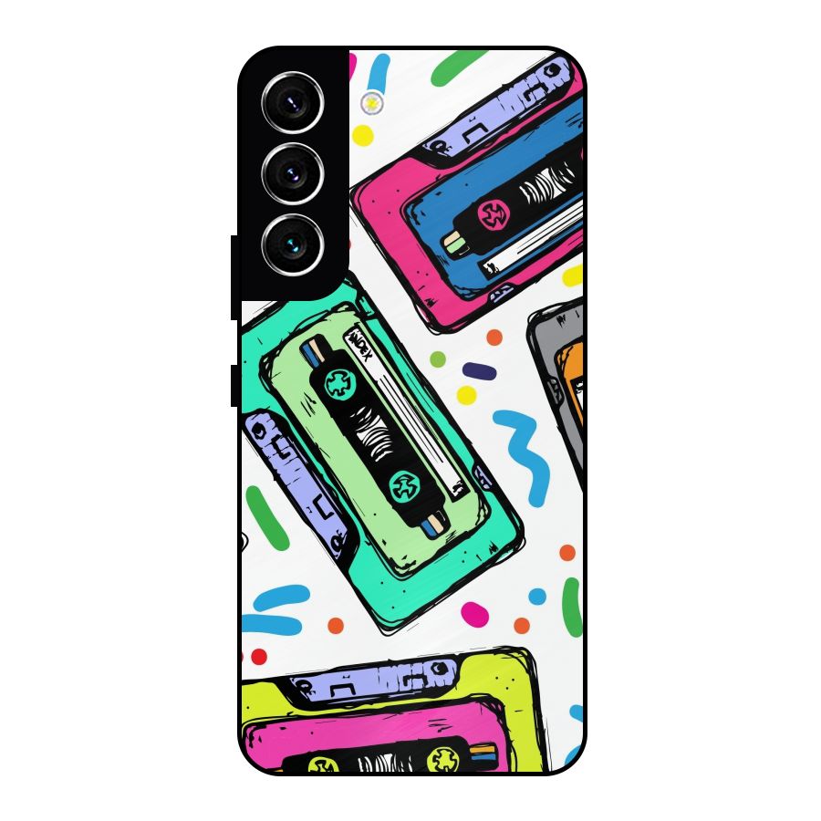 Cassette Pattern Metal Back Case for Galaxy S22 5G