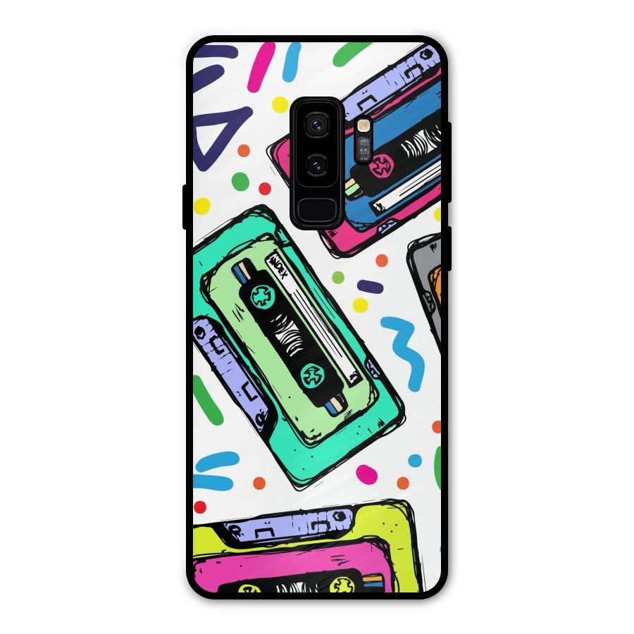 Cassette Pattern Metal Back Case for Galaxy S9 Plus