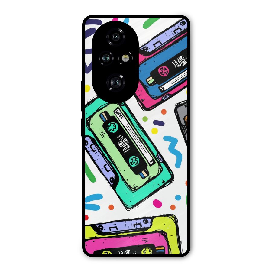 Cassette Pattern Metal Back Case for Honor 200 Pro
