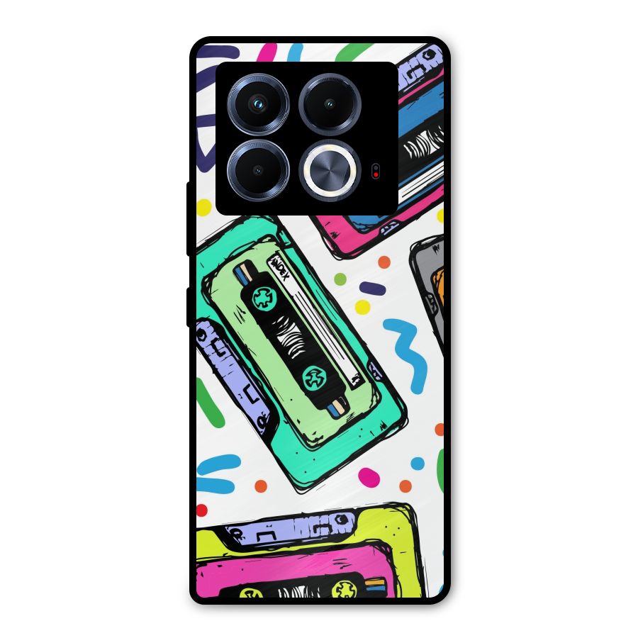 Cassette Pattern Metal Back Case for Infinix Note 40 5G