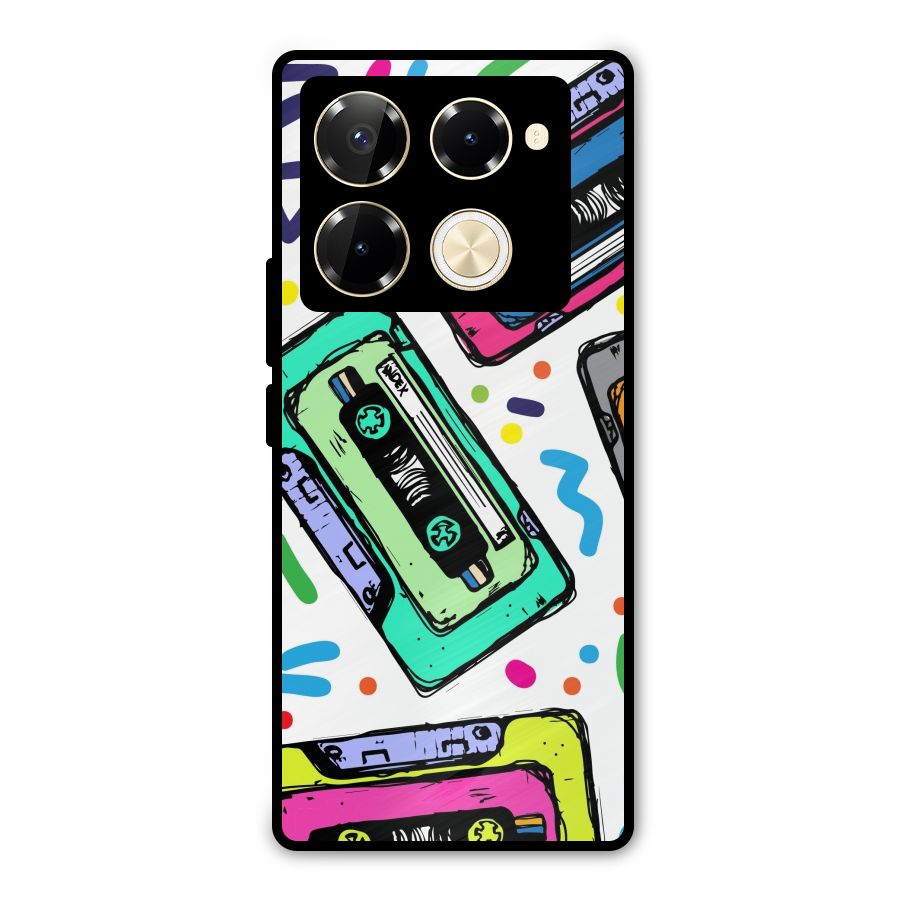 Cassette Pattern Metal Back Case for Infinix Note 40 Pro