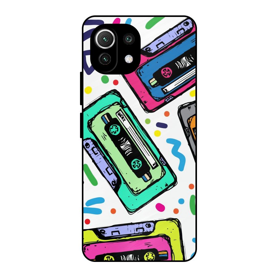 Cassette Pattern Metal Back Case for Mi 11 Lite NE 5G