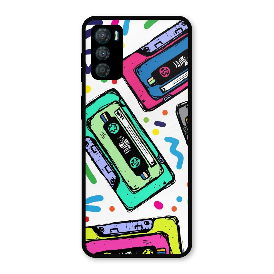 Cassette Pattern Metal Back Case for Moto G42