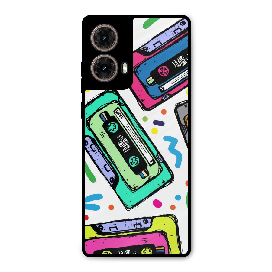 Cassette Pattern Metal Back Case for Moto G85