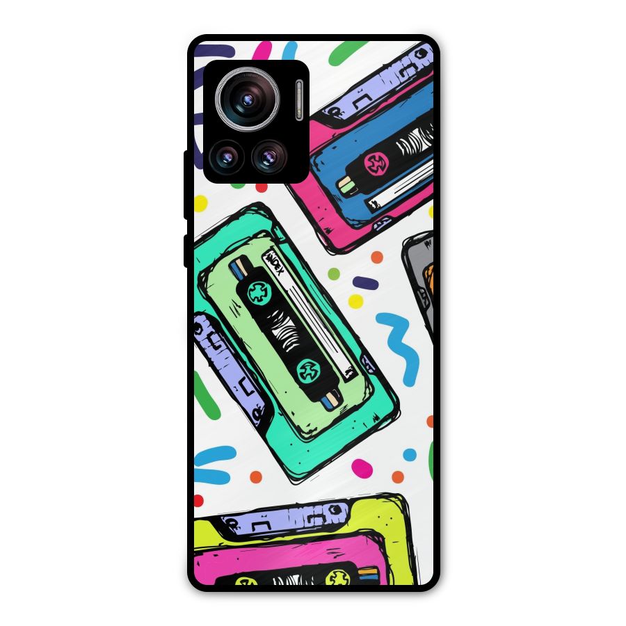 Cassette Pattern Metal Back Case for Motorola Edge 30 Ultra