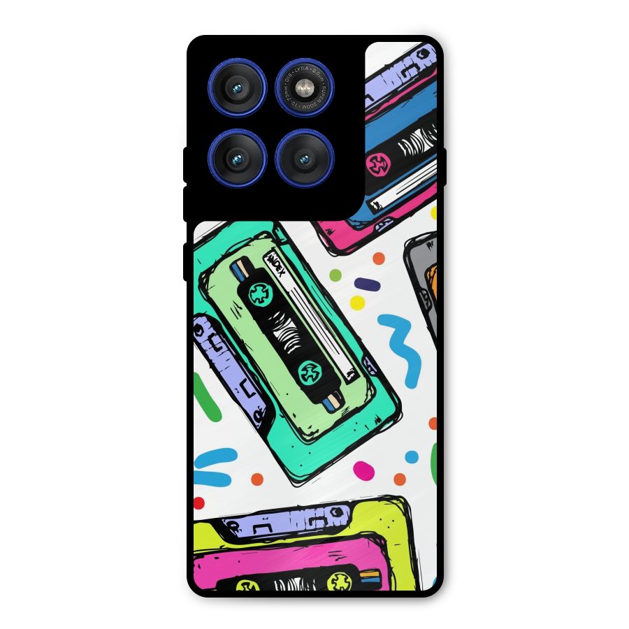 Cassette Pattern Metal Back Case for Motorola Edge 60 Pro