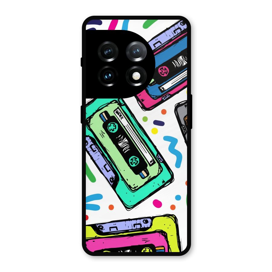 Cassette Pattern Metal Back Case for OnePlus 11