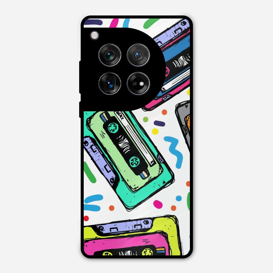 Cassette Pattern Metal Back Case for OnePlus 12